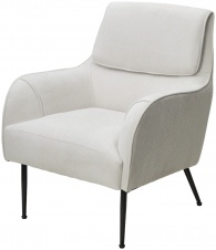 Кресло MAGDA Cato-01 белый, ткань / черный каркас, ®DISAUR
